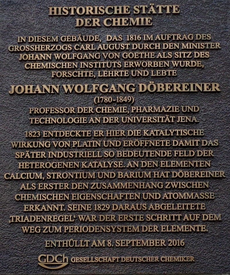 GdCh-Gedenktafel für Doebereiner in Jena