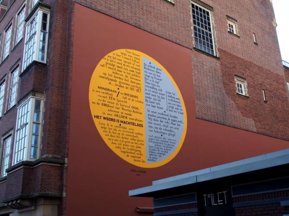 Gedicht van Cees van Hoore in de Kapelstraat, Leiden