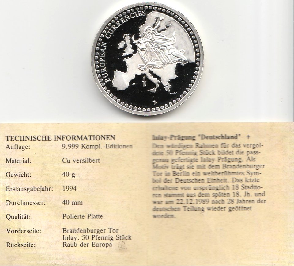 Gedenkprägung - European Currencies - 50 Pfennig c