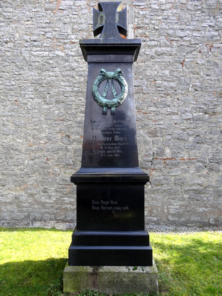 Gedenkstein an Ottomar Marx in Saalfeld, Mühlhausen