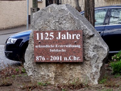 Gedenkstein zur 1125 Jahren Sulzbach