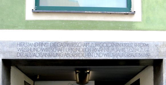 Gedenktafel "Goldenes Kreuz" und "Weißer Hund"