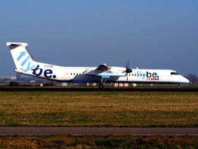 G-ECOM Flybe De Havilland Canada DHC-8-402Q Dash 8, landing on Schiphol, pic-4