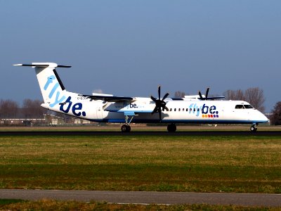 G-ECOM Flybe De Havilland Canada DHC-8-402Q Dash 8, landing on Schiphol, pic-3