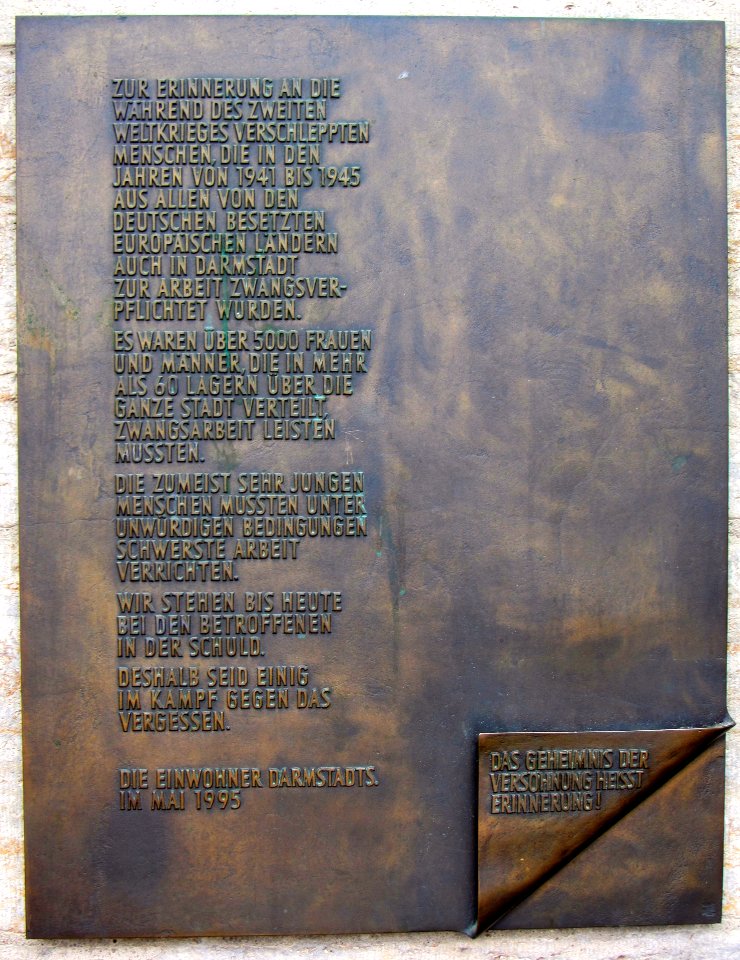 Gedenktafel Darmstadt Hauptbahnhof