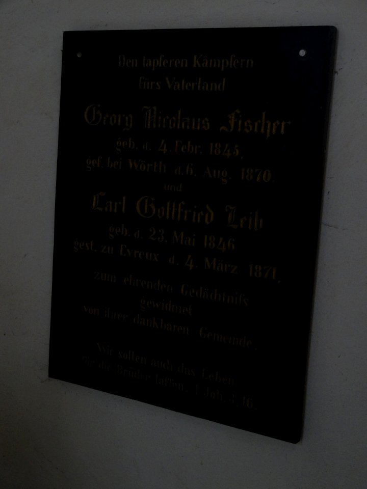 Gedenktafel Kirche Streufdorf 2