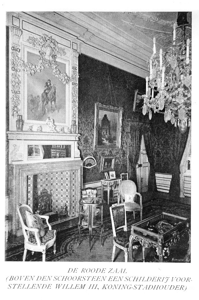 Gebouwen, interieur, huize voorst, de rode zaal, Bestanddeelnr 253-6922