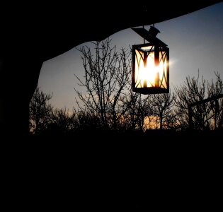 Candlestick sun silhouette