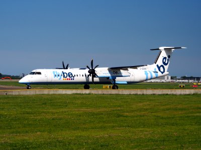 G-ECOC Flybe De Havilland Canada DHC-8-402Q Dash 8 taxiing at Schiphol (AMS - EHAM), The Netherlands, 18may2014, pic-1