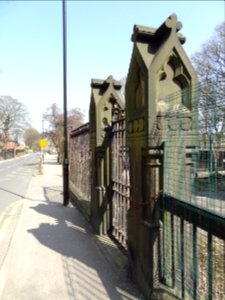Gate Piers, Gate, Wall And Railings To North Of Hough Lane Centre