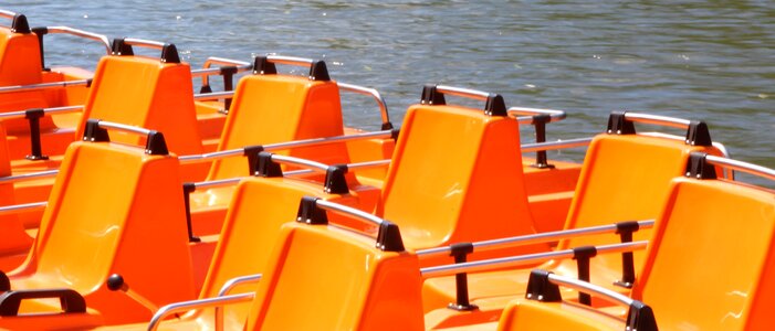 Pedal boats orange sit