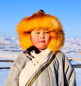 Boy snow childhood photo