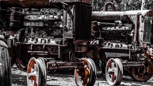 Machinery abandoned destroyed