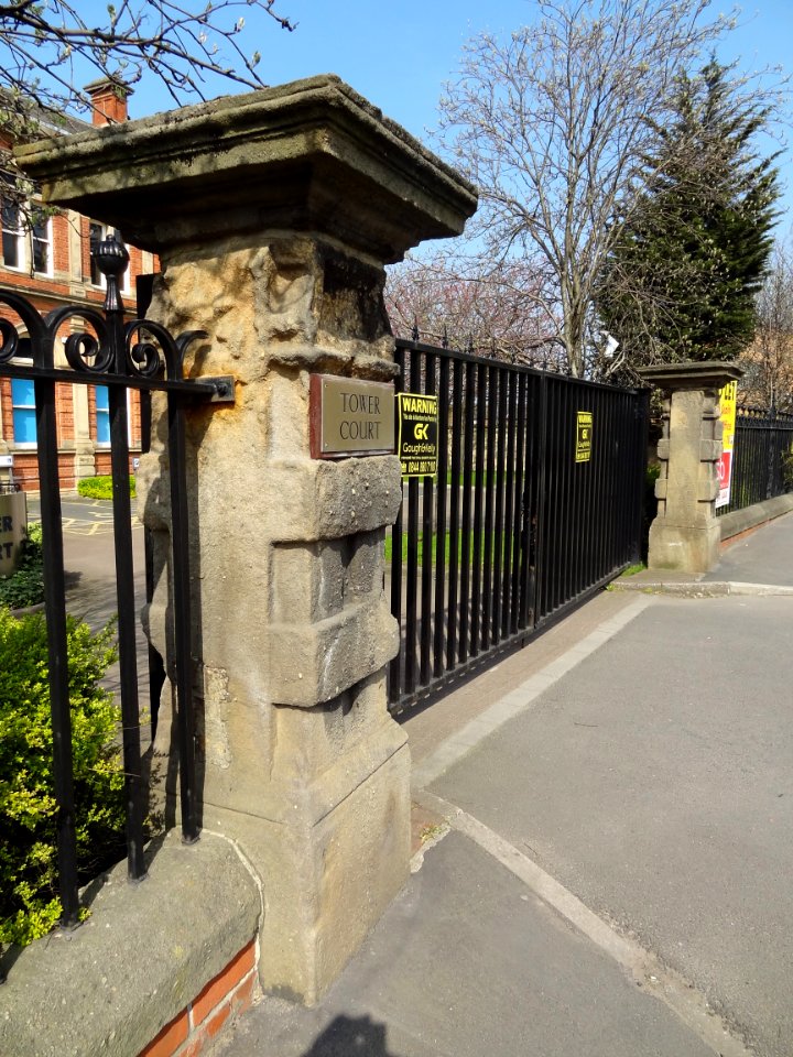 Gate Piers And Railings To Tower Court