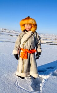 Boy snow childhood photo