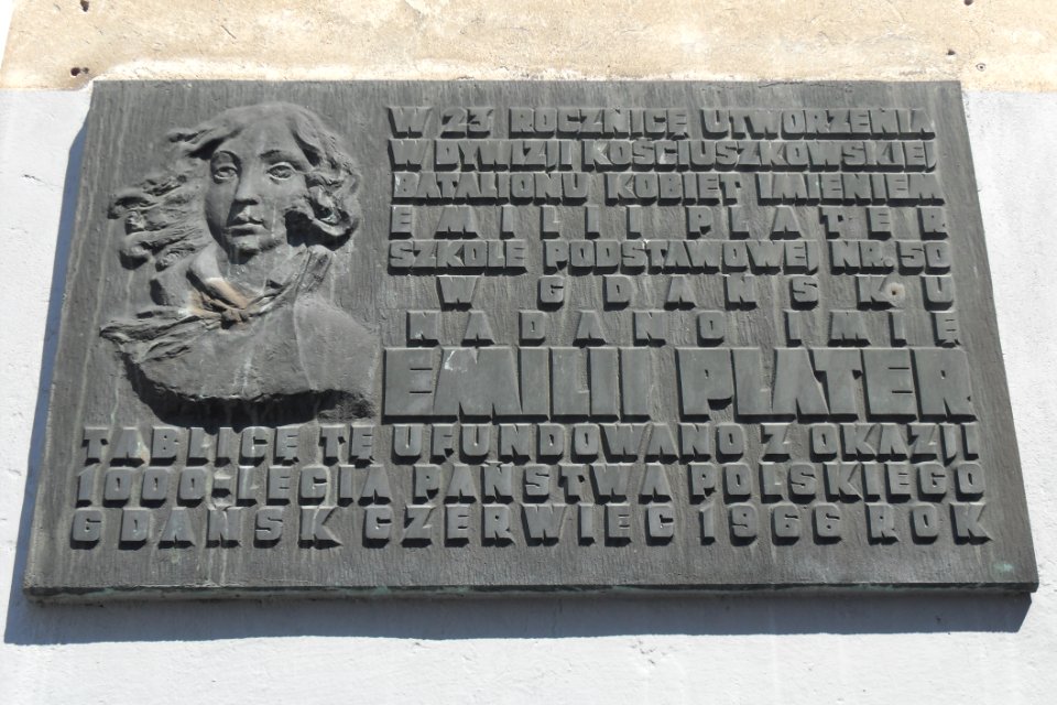 Gdańsk - Emilia Plater plaque