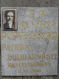 Gdańsk - tablica Jerzy Popiełuszko