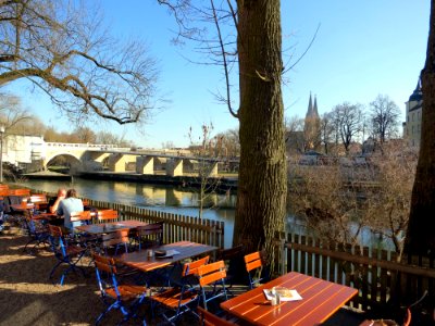 Garten Spital Blick über die Donau
