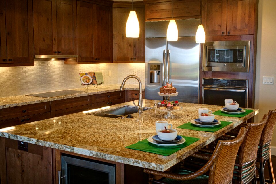 Kitchen cabinets island stainless