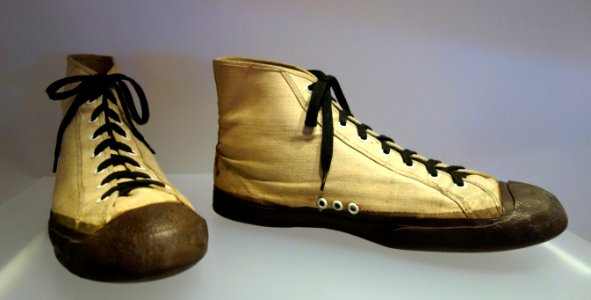 Garrison high-top sneakers, 1940, US Army, manufacturer unknown - Bata Shoe Museum - DSC00771