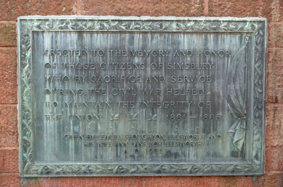 Gateway plaque, left - Simsbury Cemetery - Simsbury, CT - DSC00634