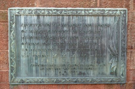 Gateway plaque, left - Simsbury Cemetery - Simsbury, CT - DSC00634