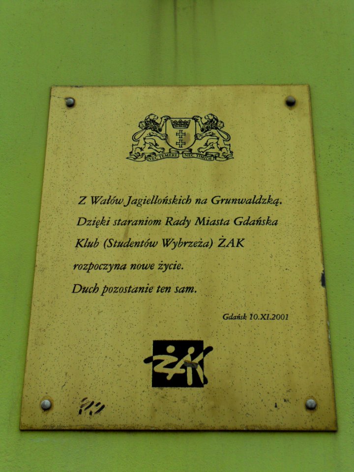 Gdańsk aleja Grunwaldzka 195–197 (Klub Żak)