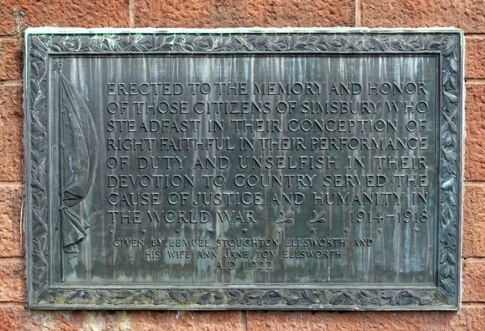 Gateway plaque, right - Simsbury Cemetery - Simsbury, CT - DSC00637