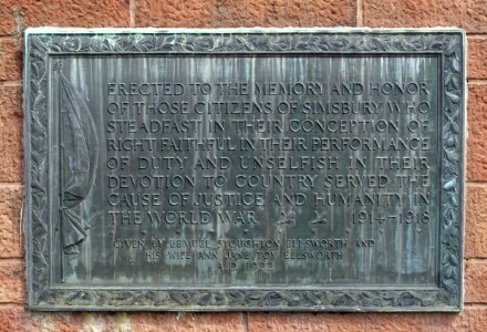 Gateway plaque, right - Simsbury Cemetery - Simsbury, CT - DSC00637