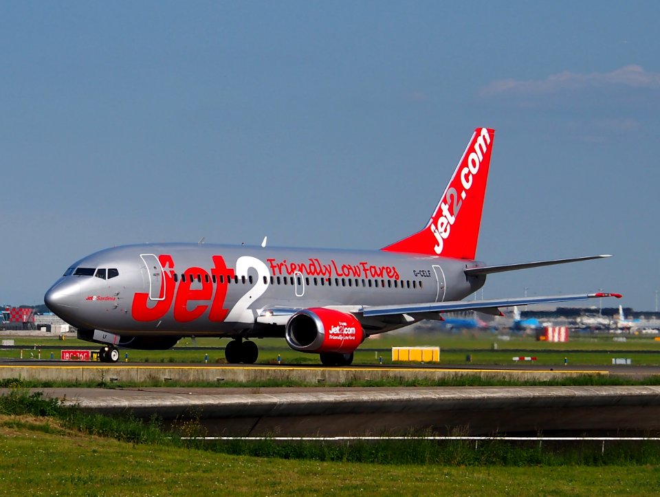 G-CELF Jet2 Boeing 737-377 taxiing at Schiphol (AMS - EHAM), The Netherlands, 18may2014, pic-1