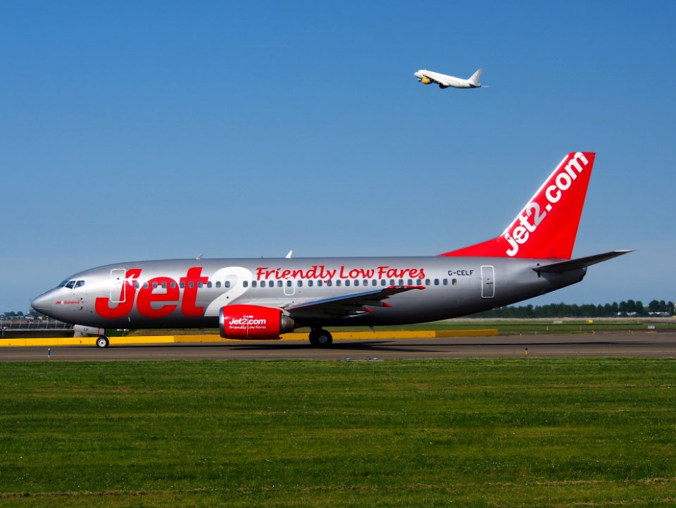 G-CELF Jet2 Boeing 737-377 taxiing at Schiphol (AMS - EHAM), The Netherlands, 18may2014, pic-3