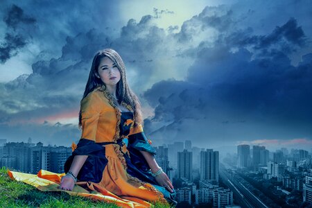 City incomprehension beauty girl