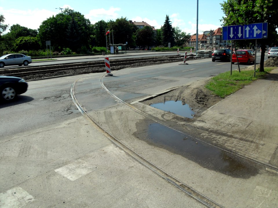 Gdańsk Strzyża aleja Grunwaldzka – stare tory tramwajowe