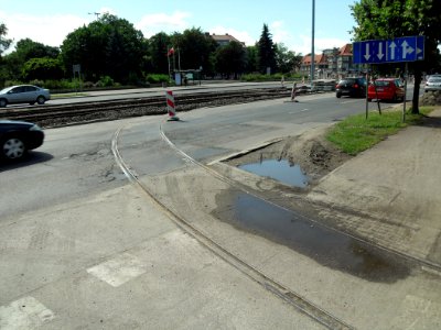Gdańsk Strzyża aleja Grunwaldzka – stare tory tramwajowe