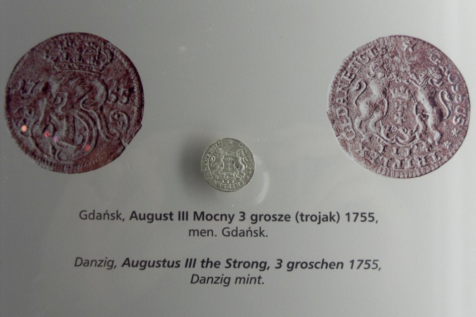 Gdańsk spichlerz Błękitny Baranek - Gdańsk August III Mocny 3 grosze