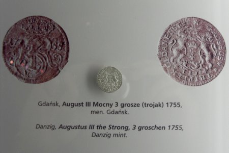 Gdańsk spichlerz Błękitny Baranek - Gdańsk August III Mocny 3 grosze