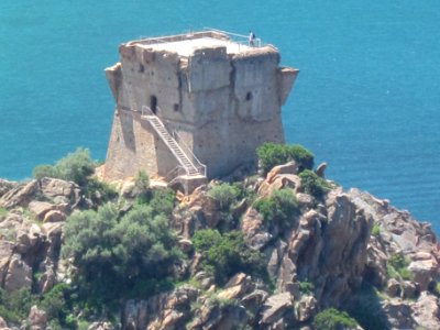 Genoese tower, Gulf of Porto, Corsica, France