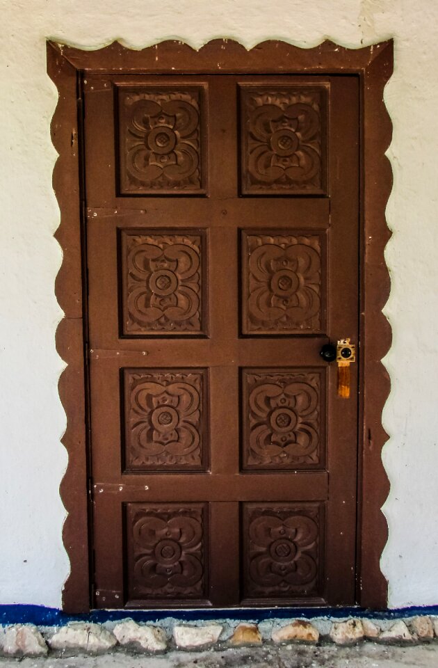 Wooden front door house