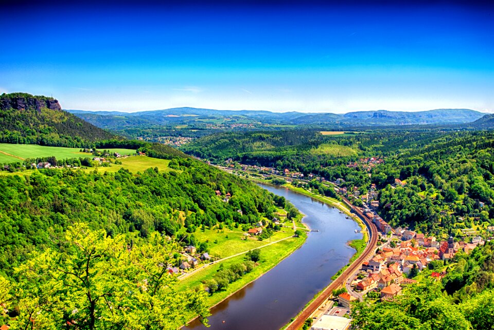 Elbe sandstone mountains rock saxony photo