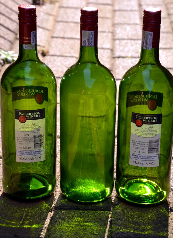 Empty green wine green glass