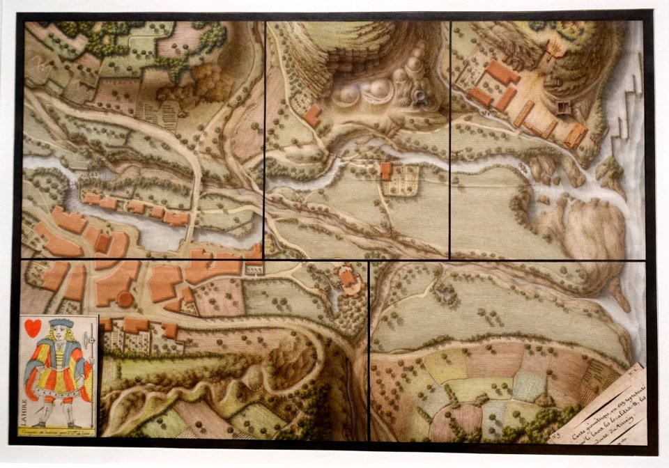 Geometric map, by Jean-Jacques Lequeu, 1801, pen and black ink, watercolor - Morgan Library & Museum - New York City - DSC06728