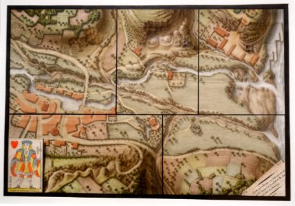 Geometric map, by Jean-Jacques Lequeu, 1801, pen and black ink, watercolor - Morgan Library & Museum - New York City - DSC06728