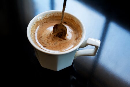Cup of coffee indoor milk photo