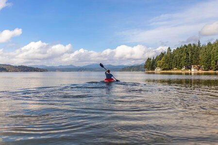 Kayak canoeing outdoors photo