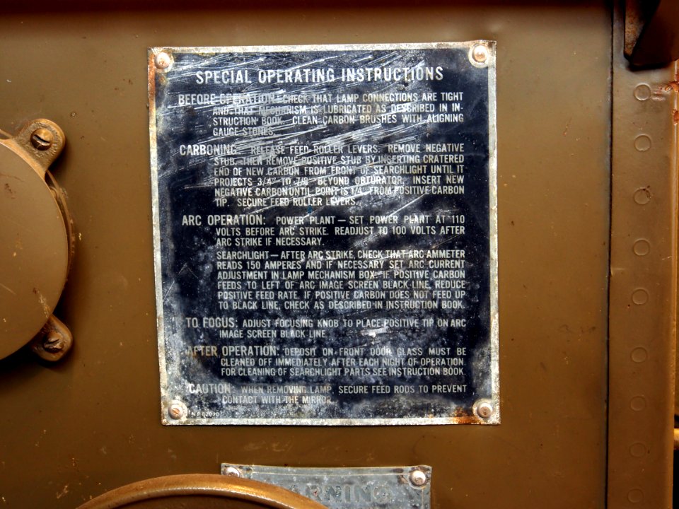 General Electric WW2 Search light, Operating Instructions pic4