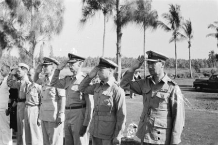 Generaals. Vlnr. D.C. Buurman van Vreeden, C.H. de Quant, P. Alons, H.J.J.W. Dü…, Bestanddeelnr 222-2-4