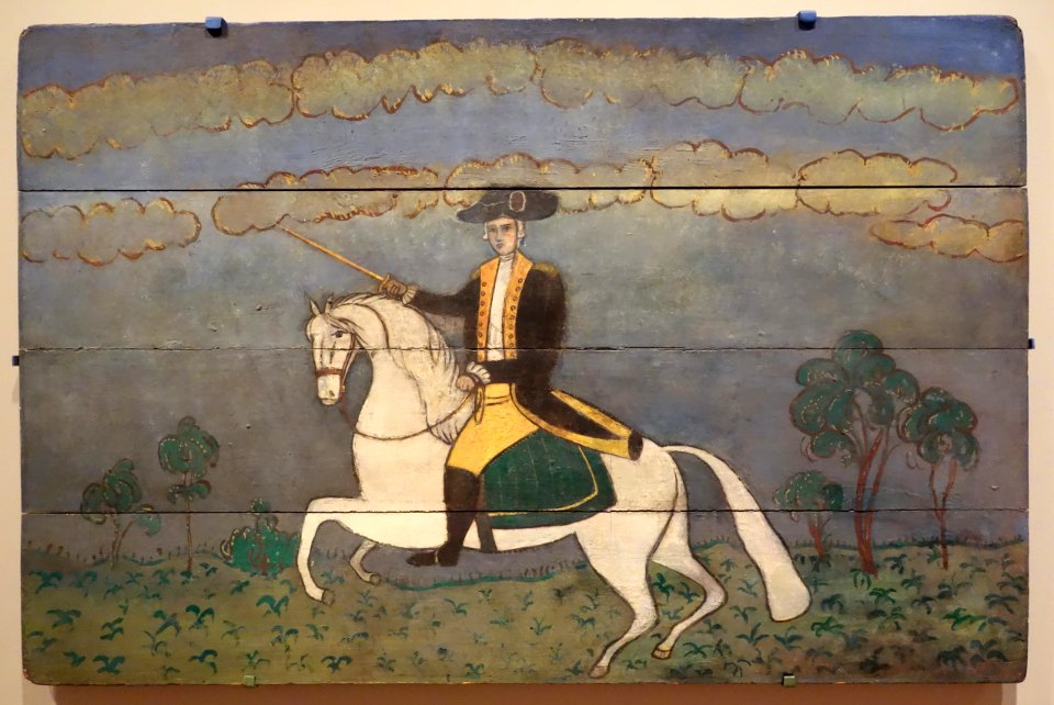 George Washington on a White Charger, American artist unknown, c. 1825, oil on wood - De Young Museum - DSC00846