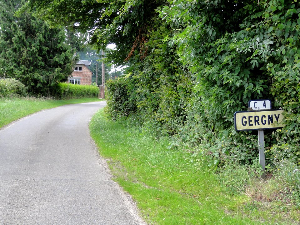 Gergny (Aisne) city limit sign