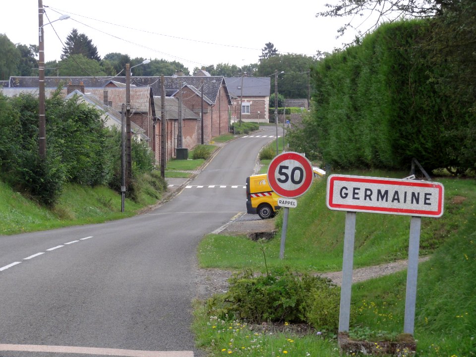 Germaine (Aisne) city limit sign