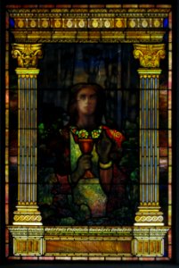George J. Schmitt mausoleum, stained glass, Union Dale Cemetery, 2020-10-24